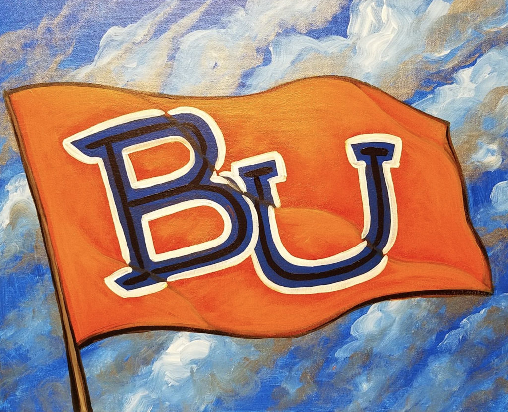 BU Flag painting for BU Alumni Paint & Sip event.